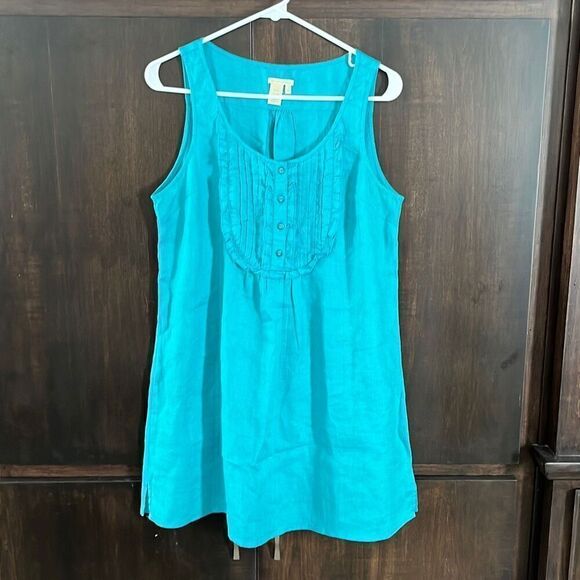 The Territory Ahead Blue Linen Sleeveless Dress Size Medium - Picture 1 of 4